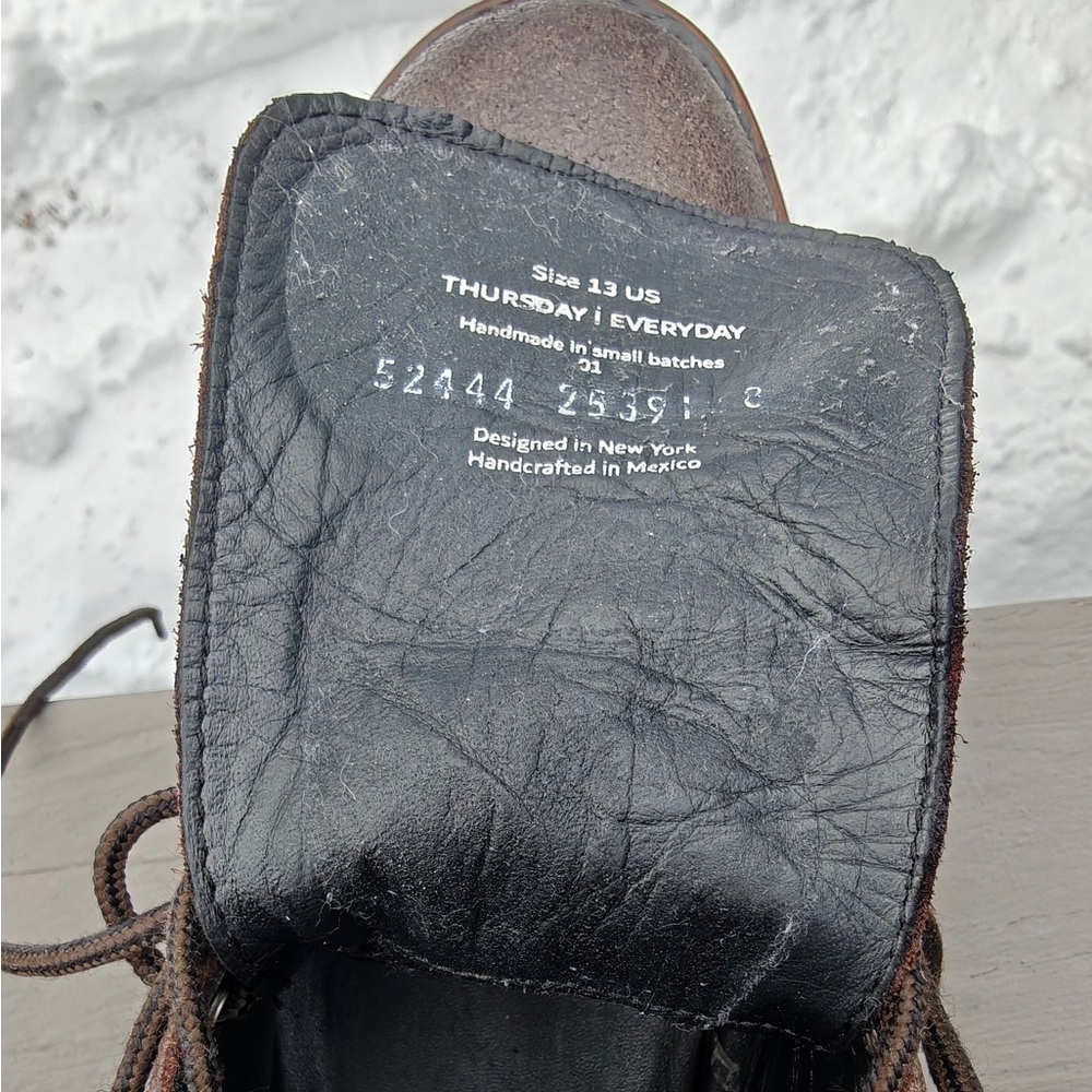 Thursday Men's Brown Leather Boots Size 13 - Picture 7 of 8